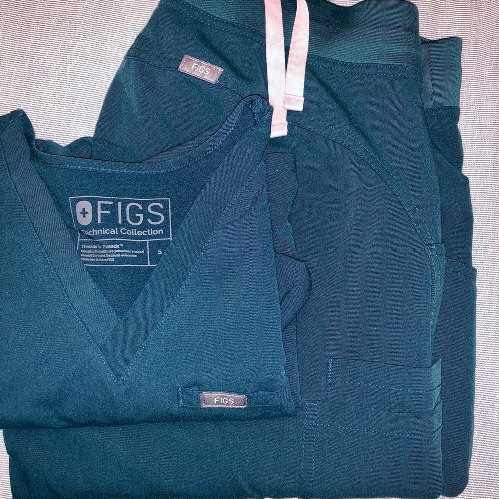 FIGS Tall Caribbean Blue Scrub Set